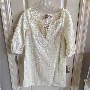 Juicy Couture Elegant Cream Eyelet Women's dress. Size Small
